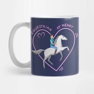 Cute Equestrian at Heart Girl and Horse Love Anime Mug